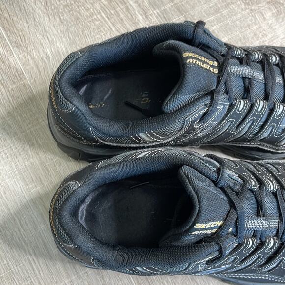 SKECHERS Black After Burn Memory Fit Men’s Shoe Size 11.5 - Picture 9 of 10